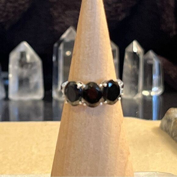 Elite Shungite & Moissanite in Platinum over Sterling Silver Sz 6. 1.90CTW - Picture 1 of 16